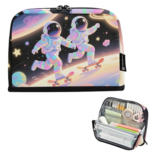 EtherSpher Federmäppchen mit niedlichem weißem Astronauten-Design, großes Fassungsvermögen, Kosmetiktasche, weiches Schreibwaren-Federmäppchen für adrette College, Lapiceras, Estuche Para Ninos EtherSpher Federmäppchen mit niedlichem weißem Astronauten-Design, großes Fassungsvermögen, Kosmetiktasche, weiches Schreibwaren-Federmäppchen für adrette College, Lapiceras, Estuche Para Ninos von EtherSpher