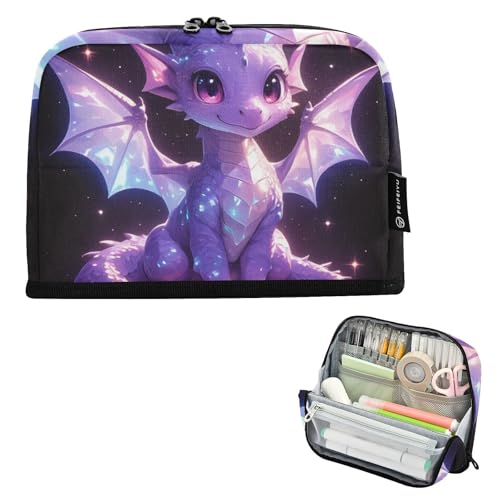 EtherSpher Federmäppchen mit schwarzem Cartoon-Drachen-Motiv, große Kapazität, aufrechte Aufbewahrungstasche, weicher Schreibwaren-Organizer für Studenten, Reisen, Cartuchera Ecolar Para Ninos EtherSpher Federmäppchen mit schwarzem Cartoon-Drachen-Motiv, große Kapazität, aufrechte Aufbewahrungstasche, weicher Schreibwaren-Organizer für Studenten, Reisen, Cartuchera Ecolar Para Ninos von EtherSpher