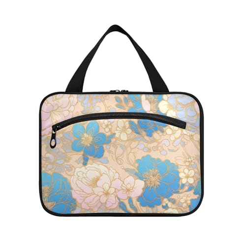 EtherSpher Fluid Line Make-up-Tasche zum Aufhängen, mit Haken, Designer-Tasche für Rasierset, für Männer und Erwachsene, Blau, pfirsichfarben, Größe L, Fluid Line Flower Blue Pfirsich, Large EtherSpher Fluid Line Make-up-Tasche zum Aufhängen, mit Haken, Designer-Tasche für Rasierset, für Männer und Erwachsene, Blau, pfirsichfarben, Größe L, Fluid Line Flower Blue Pfirsich, Large von EtherSpher