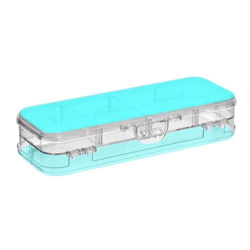 EtherSpher Fluoreszierende blaue Kunststoffbox für Bleistifte, 2-lagig, Marker-Etui für Kunstbedarf, mit Schnappverschluss EtherSpher Fluoreszierende blaue Kunststoffbox für Bleistifte, 2-lagig, Marker-Etui für Kunstbedarf, mit Schnappverschluss von EtherSpher