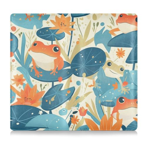 EtherSpher Fresh Spring Niedliche Frösche aus PU-Leder, Auto-Registrierungs- und Versicherungskartenhalter, Auto-Brieftasche, Organizer für wichtige Dokumente, Führerschein, Karten, Frische, süße von EtherSpher