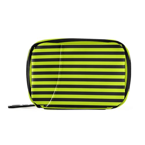 EtherSpher Gelbe und schwarze Reisemedizin-Tasche mit abnehmbaren Fächern, wiederverwendbarer Pillen-Organizer, Reise-Geldbörse von EtherSpher