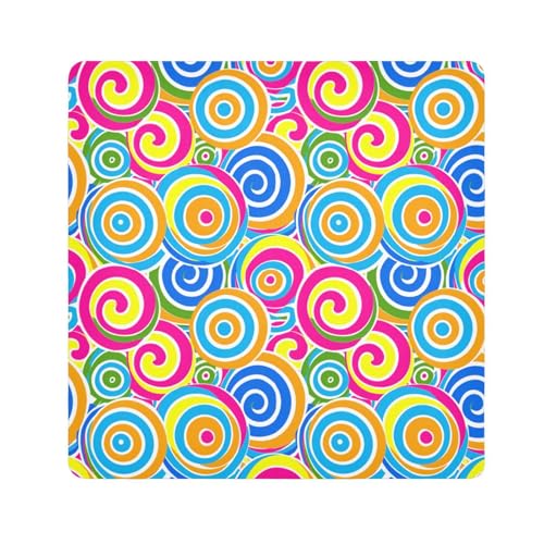 EtherSpher Gestreifte Spiralen, Bonbonfarben, Make-up-Tasche, magischer Make-up-Organizer, Wickeltasche, 55 x 55 cm, für Damen, Gestreifte Spiralen, bonbonähnliche Farben, 21.7x21.7in von EtherSpher