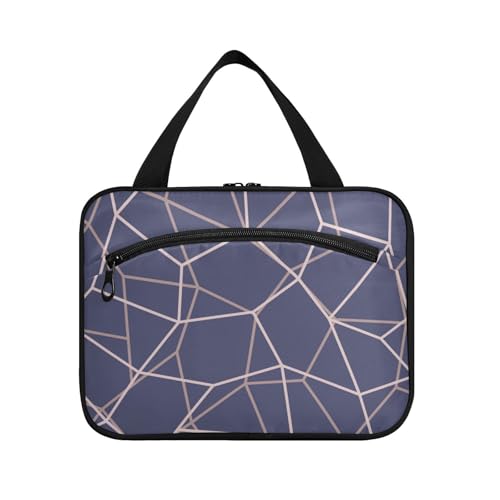 EtherSpher Graue Irregular Line Herren-Reisetasche mit Haken, Designer-Multifunktionstasche für Make-up, Reisen, Bolso de Maquillaje Para Mujer L, Graue unregelmäßige Linie, Large von EtherSpher