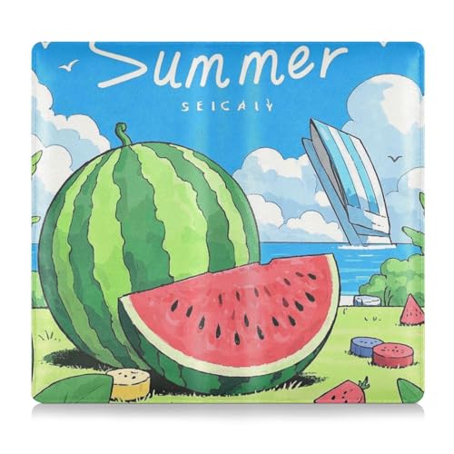 EtherSpher Green Summer Watermelon Premium Leder Registrierungs- und Versicherungskartenhalter, perfekte Auto-Essentials Geldbörse für Fahrer, Autobesitzer, Anhänger, Motorrad, Boot von EtherSpher