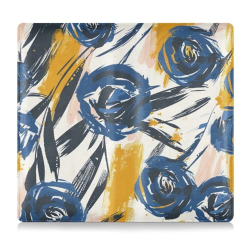 EtherSpher Große Indigo Roses Kritzeleien, PU-Leder, Auto-Registrierung, Versicherung und Ausweishalter, LKW-Zubehör für Karten, wichtige Dokumente, Führerschein, Fahrzeugpapiere von EtherSpher