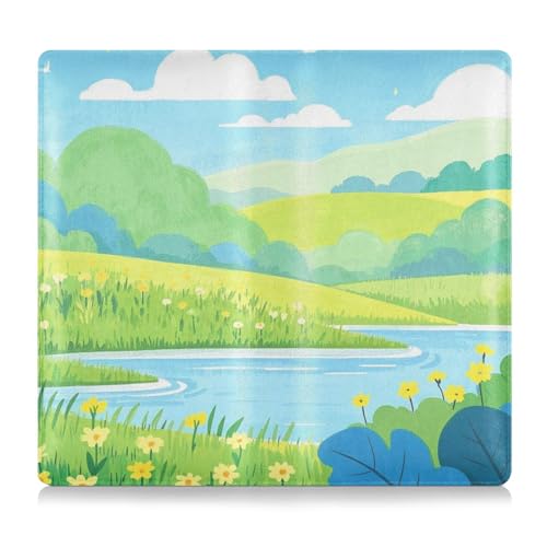 EtherSpher Grüne Sommerlandschaft Leder Auto Registrierung und Versicherungshalter Auto Brieftasche Organizer für Führerschein, Karten und wichtige Dokumente von EtherSpher