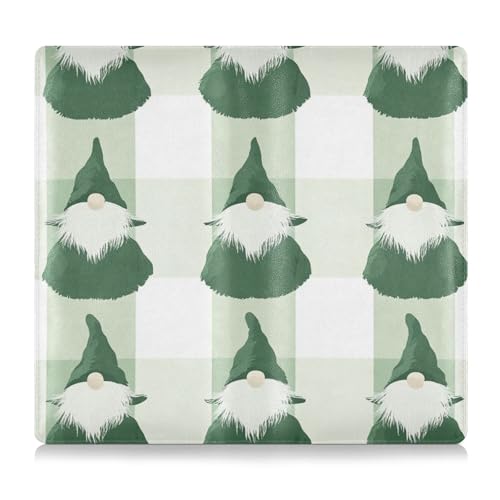 EtherSpher Grüner Zwerg Büffelkaro Weihnachten Leder Auto Registrierung Versicherung & Ausweishalter Handschuhfach Organizer für Dokumente, Karten, Führerschein von EtherSpher