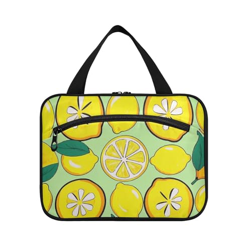 EtherSpher Hängende Reisetasche mit Haken, kompakte Designer-Make-up-Organizer-Tasche für Reisezubehör, Reisezubehör, Reisezubehör, Gelb, Zitronengelb, Größe L, Gelbe Zitrone., Large von EtherSpher