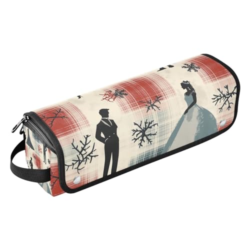 EtherSpher Hair Tools Reisetasche mit herausnehmbarer, hitzebeständiger Matte, großes Fassungsvermögen, Haar-Werkzeug-Organizer für Glätteisen, Lockenstäbe, bunte Brautbüffelkaro, Schneeflocken, von EtherSpher