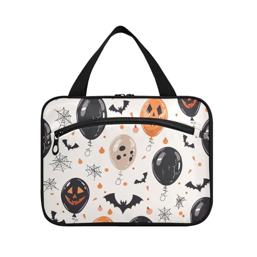 EtherSpher Halloween-Ballon-Hänge-Reise-Kulturbeutel für Herren mit Haken, Designer-unverzichtbare Tasche mit Fächern für Reisen, ein Muss für Hotel, Maletín para maquillaje L, Halloween-Ballon, Large von EtherSpher