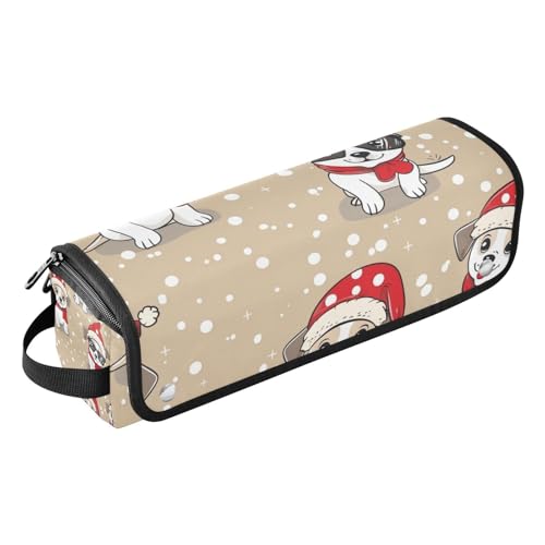 EtherSpher Hot Hair Tools Reisetasche und hitzebeständige Matte, wasserdichte Haar-Werkzeuge, Reise-Organizer für Glätteisen, Lockenstäbe, Weihnachten, niedliche Cartoon-Hunde, tragbare von EtherSpher