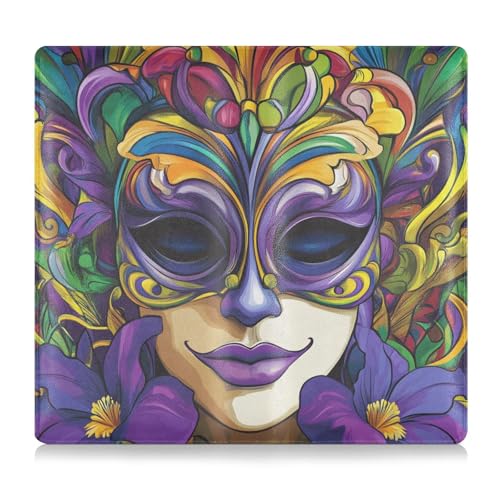 EtherSpher Irises Happy Mardi Gras Lila und Gold PU-Leder Toursuit Auto Zulassung und Versicherungskartenhalter Handschuhfach Organizer für Dokumente, Karten, Führerschein von EtherSpher