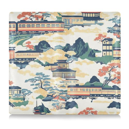 EtherSpher Japanische Architektur Premium Leder Registrierungs- und Versicherungskartenhalter Essential Wallet Case für Karten Essential Document Führerschein von EtherSpher