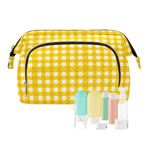 EtherSpher Karierte Safari-Reisetasche, tragbare Kosmetiktasche für Damen, Make-up-Tasche für Reisezubehör, karierte Safari-Plaids zum Valentinstag, 1 size EtherSpher Karierte Safari-Reisetasche, tragbare Kosmetiktasche für Damen, Make-up-Tasche für Reisezubehör, karierte Safari-Plaids zum Valentinstag, 1 size von EtherSpher