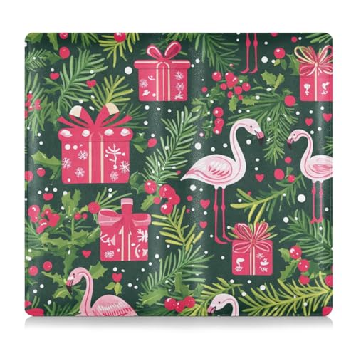 EtherSpher Kartenhalter für Kfz-Registrierung und Versicherungskarte, Motiv: tropische Flamingos, Leder, Handschuhfach, Organizer für Karten, wesentliche Dokumente, Führerschein von EtherSpher