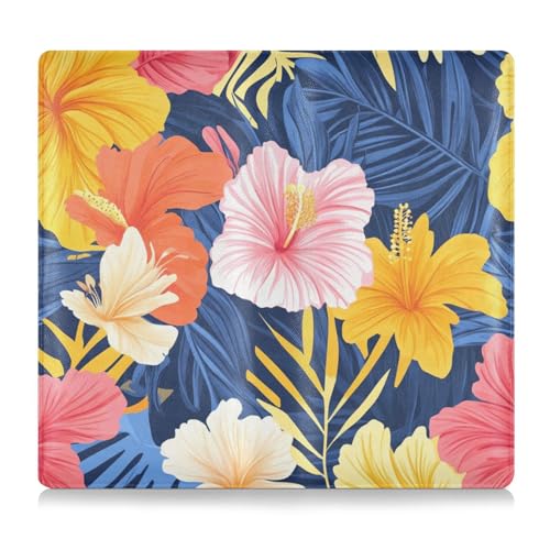 EtherSpher Kartenhalter im hawaiianischen Stil, tropische Blumen, Palmblätter, bunt, PU-Leder, Registrierungs- und Versicherungskartenhalter, Auto-Handschuhfach-Organizer für Karten, unverzichtbare von EtherSpher