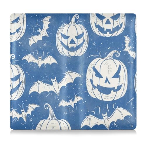 EtherSpher Klare Linien Fledermäuse Kürbisse Vintage Halloween Leder Auto Registrierung und Versicherung Kartenhalter Essential Wallet Case für Fahrer Auto Besitzer Anhänger Motorrad Boot, Klare von EtherSpher