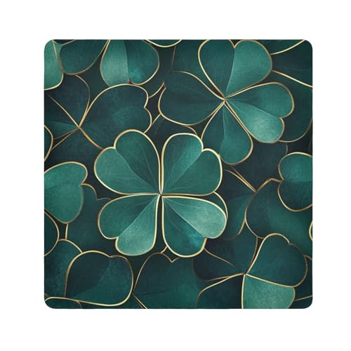EtherSpher Kleeblatt-Reisetasche, tragbar, Organizer, 55 x 55 cm, Grün und Gold, Grünes und goldenes Kleeblatt, 21.7x21.7in von EtherSpher