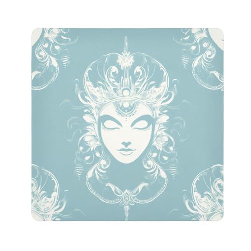 EtherSpher Kosmetik-Organizer mit Göttinnenkopf, selbstklebend, Reise-Make-up-Organizer, 55 x 55 cm, Hellblau, Hellblauer Göttinnenkopf, 21.7x21.7in von EtherSpher