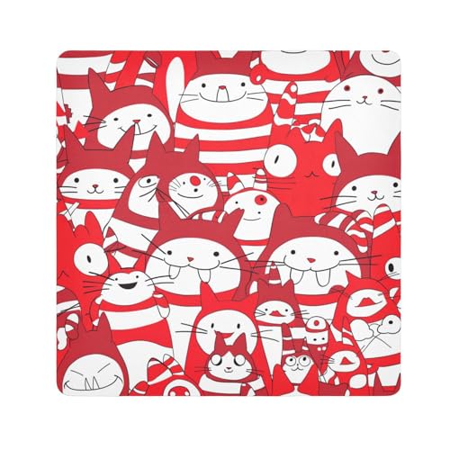 EtherSpher Kosmetiktasche, magisch, Reisetasche, Organizer, 55 x 55 cm, Rot und Weiß, Rote und weiße Bonbonfarbe, 21.7x21.7in von EtherSpher