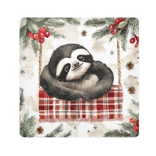 EtherSpher Kosmetiktasche für Damen, Motiv: Faultiere, Büffel, kariert, Schneeflocken, selbstklebend, 55 x 55 cm, Schwarz, Schwarzes Faultier Buffalo Plaid Schneeflocken Weihnachten, 21.7x21.7in EtherSpher Kosmetiktasche für Damen, Motiv: Faultiere, Büffel, kariert, Schneeflocken, selbstklebend, 55 x 55 cm, Schwarz, Schwarzes Faultier Buffalo Plaid Schneeflocken Weihnachten, 21.7x21.7in von EtherSpher