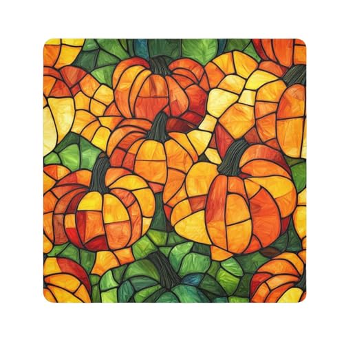 EtherSpher Kosmetiktasche für Damen, Motiv: Ölgemälde, Halloween, Kürbis, 55 x 55 cm, Gelb, Gelbes Ölgemälde Halloween-Kürbis, 21.7x21.7in von EtherSpher