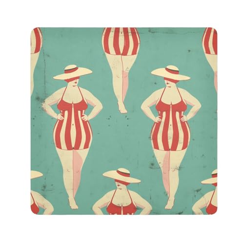 EtherSpher Kosmetiktasche für Damen, Motiv: Schwimmende Frau, Kamera-Objektivtuch, magischer Reise-Kulturbeutel, Organizer, 55 x 55 cm, Verpackung für Organisation, Blaue Schwimmfrau, 21.7x21.7in von EtherSpher