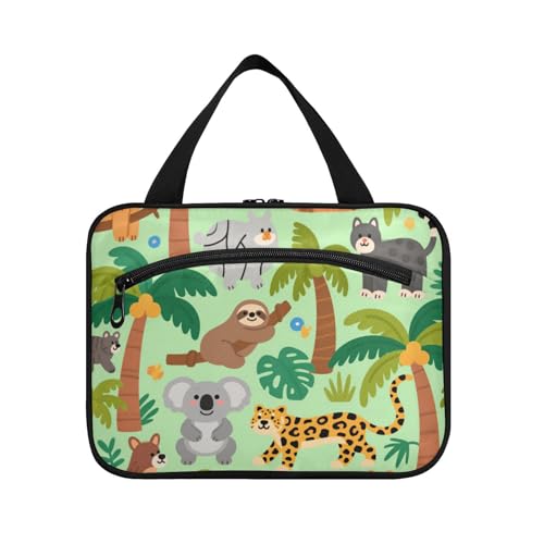 EtherSpher Kosmetiktasche für Damen, Motiv: Tierbaum, zum Aufhängen, mit Haken, Designerbedarf, Make-up-Organizer-Tasche für Accessoires, Must-Haves, Hotel, Maletín para maquillaje L, Grün, Grüner von EtherSpher