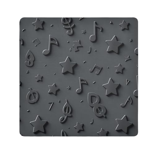 EtherSpher Kosmetiktasche für Damen, Stereo-Noten, selbstklebend, 55 x 55 cm, Schwarz, Schwarze Stereo-Noten, 21.7x21.7in von EtherSpher