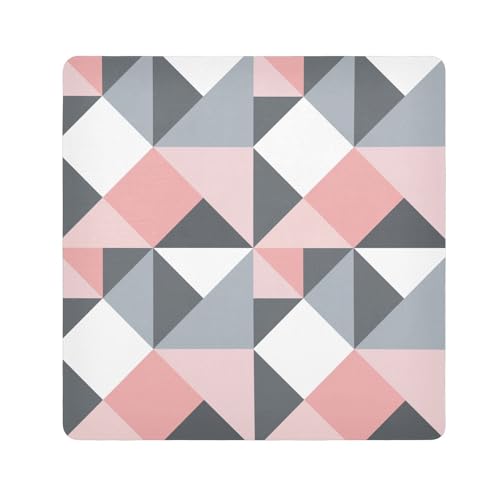 EtherSpher Kosmetiktasche für Damen, unregelmäßig, dreieckig, magischer Organizer, 55 x 55 cm, Grau, Unregelmäßiges Dreieck, Pfirsichgrau, 21.7x21.7in von EtherSpher