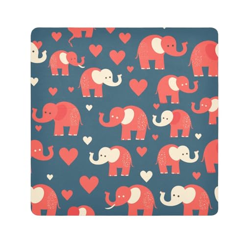 EtherSpher Kosmetiktasche für Kamera, Objektiv, magischer Reise-Kulturbeutel, Organizer, 55 x 55 cm, Burgunderrot, Burgunderrot, Elefantenblau, 21.7x21.7in von EtherSpher