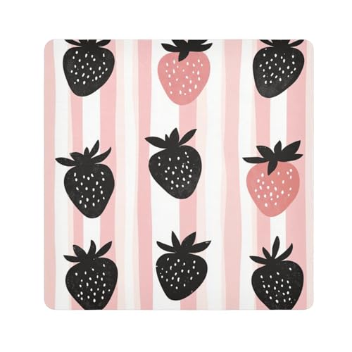 EtherSpher Kosmetiktasche für Kamera-Objektiv, magischer Kosmetik-Organizer, 55 x 55 cm, Schwarz, Schwarz Strawberry Blush gestreift, 21.7x21.7in von EtherSpher