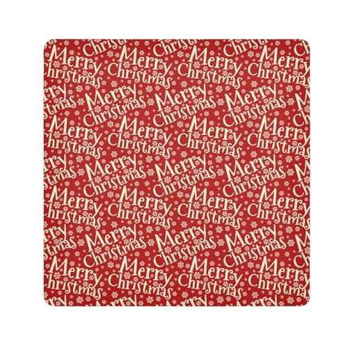 EtherSpher Kosmetiktasche mit Aufschrift "Merry Christmas", magischer Aufkleber, Reise-Make-up-Organizer, 55 x 55 cm, Rot, Red Merry Christmas, 21.7x21.7in von EtherSpher