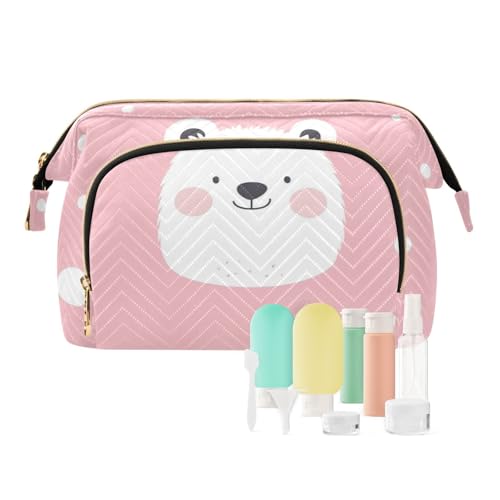 EtherSpher Kosmetiktasche mit Cartoon-Bär-Motiv, tragbare Kosmetiktasche für Damen, Make-up-Tasche für Kosmetik, Make-up, CARTOON BEAR weiß, 1 size EtherSpher Kosmetiktasche mit Cartoon-Bär-Motiv, tragbare Kosmetiktasche für Damen, Make-up-Tasche für Kosmetik, Make-up, CARTOON BEAR weiß, 1 size von EtherSpher