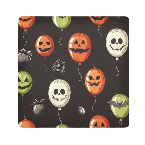 EtherSpher Kosmetiktasche mit Luftballons mit Halloween-Elementen, Kamera-Objektivtuch, selbstklebend, Organizer, 55 x 55 cm, für Make-up für Damen, Luftballons mit Halloween-Elementen, 21.7x21.7in von EtherSpher