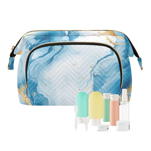 EtherSpher Kosmetiktasche mit Reißverschluss, für Damen, mit Reißverschluss, für Münzen, Reisen, Kosmetik, Blau und goldfarben, Blauer und goldener Marmor-Weiß, 1 size EtherSpher Kosmetiktasche mit Reißverschluss, für Damen, mit Reißverschluss, für Münzen, Reisen, Kosmetik, Blau und goldfarben, Blauer und goldener Marmor-Weiß, 1 size von EtherSpher