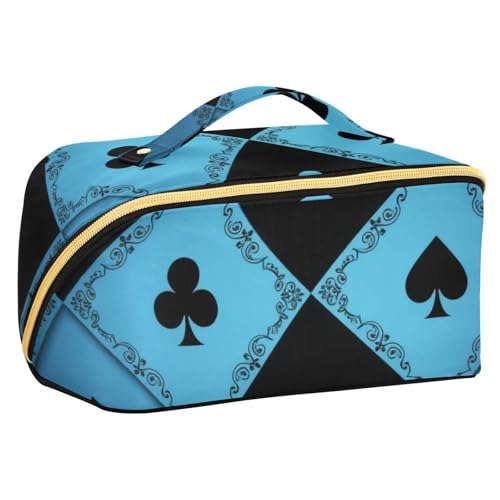 EtherSpher Kosmetiktasche mit Trennwänden, Reißverschluss, Kosmetiktasche für Geldbörse, vertikal, freistehend, Blau von EtherSpher