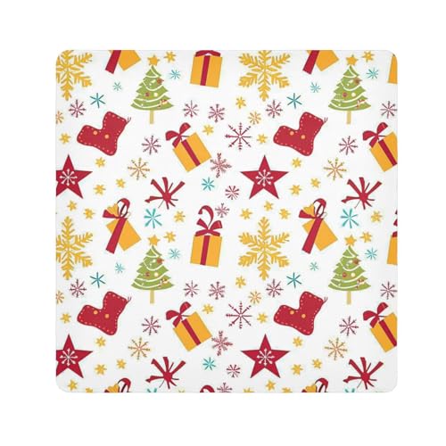 EtherSpher Kosmetiktasche mit Weihnachtssternen, selbstklebend, 55 x 55 cm, für Damen, Weihnachtsbox Sterne, 21.7x21.7in von EtherSpher