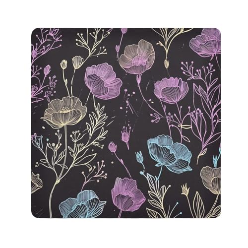 EtherSpher Kosmetiktasche mit buntem Blumenmuster, selbstklebend, Reise-Organizer, 55 x 55 cm, für Reisen, Bunte, hohle Blume, 21.7x21.7in von EtherSpher