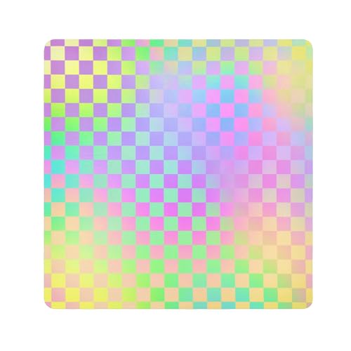 EtherSpher Kosmetiktasche mit buntem Laser-Design, quadratisch, Stoff, selbstklebend, Kosmetik-Organizer, 55 x 55 cm, für Make-up für Damen, Bunte Quadrate im Laserdesign, 21.7x21.7in von EtherSpher