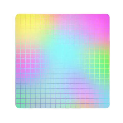 EtherSpher Kosmetiktasche mit buntem Laser-Design, quadratisch, selbstklebend, Kosmetik-Organizer, 55 x 55 cm, für Reisen, Bunte Quadrate im Laserdesign, 21.7x21.7in von EtherSpher