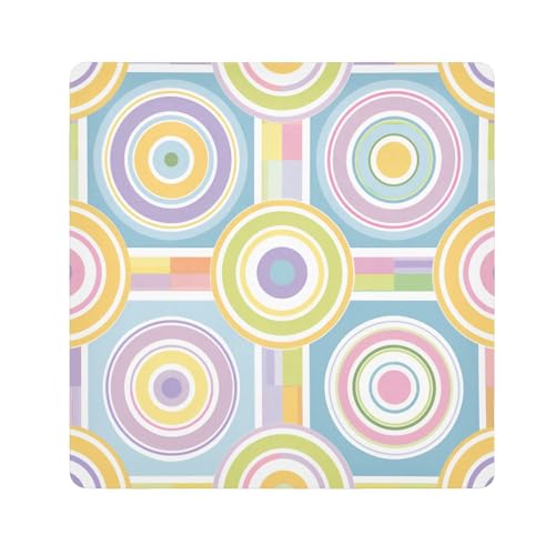 EtherSpher Kosmetiktasche mit einzigartigem Design, Kreise und Quadraten, magisch, selbstklebend, Make-up-Organizer, 55 x 55 cm, für Damen, Kreise und Quadrate, einzigartiges Design, 21.7x21.7in von EtherSpher