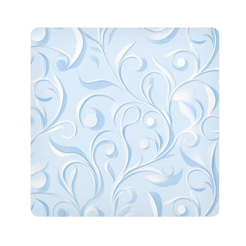 EtherSpher Kosmetiktasche mit frischen Blumen, selbstklebend, Kosmetiktasche, Organizer, 55 x 55 cm, Blau, Blaue frische Blumen, 21.7x21.7in von EtherSpher