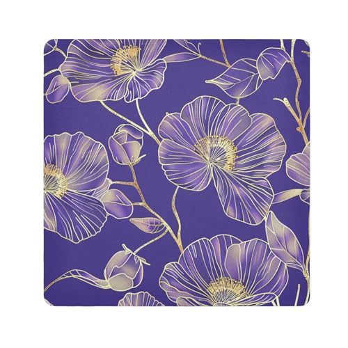 EtherSpher Kosmetiktasche mit goldfarbenem Blumenmuster, Kamera-Objektivtuch, selbstklebend, Reise-Organizer, 55 x 55 cm, Verpackung für Toilettenartikel, Goldfarbenes Blumenmuster, 21.7x21.7in von EtherSpher