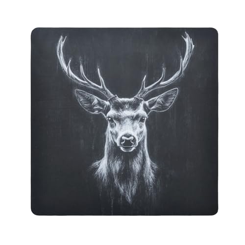 EtherSpher Kosmetiktasche mit niedlichem Cartoon-Hirsch, Kameraobjektiv, tragbar, Make-up-Tasche, Organizer, 55 x 55 cm, für Toilettenartikel, Niedliches schwarzes Hirsch, 21.7x21.7in von EtherSpher