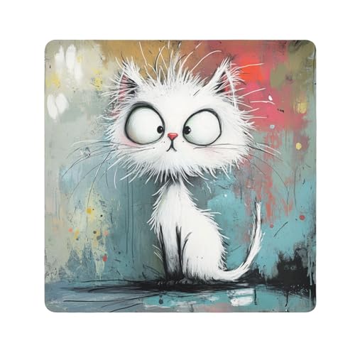 EtherSpher Kosmetiktasche mit niedlichem Kätzchen-Motiv, für Kamera-Objektiv, magischer Make-up-Tasche, Organizer, 55 x 55 cm, für Organisation, Niedliches weißes Kätzchen, 21.7x21.7in von EtherSpher