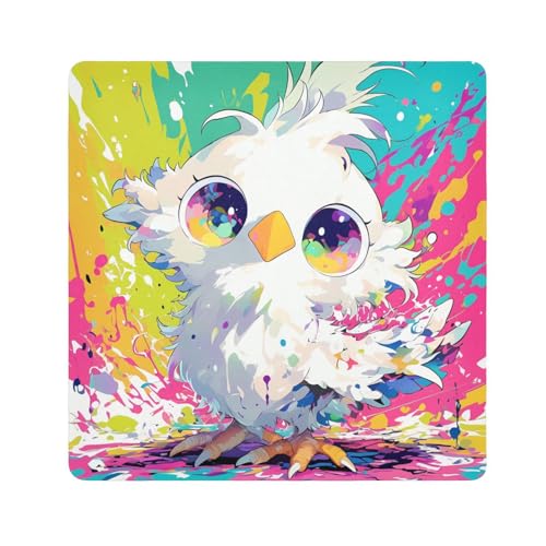 EtherSpher Kosmetiktasche mit niedlichem weißem Vogelmotiv, selbstklebend, tragbar, Make-up-Organizer, 55 x 55 cm, für Damen, Niedlicher weißer Vogel, 21.7x21.7in von EtherSpher