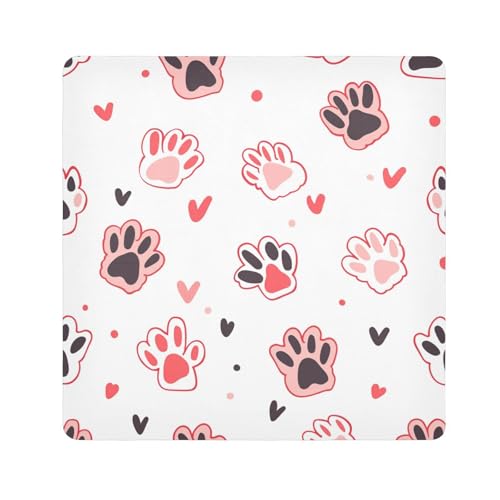 EtherSpher Kosmetiktasche mit niedlichen Katzenpfoten, tragbar, 55 x 55 cm, für Damen, Niedliche Katzenpfoten, 21.7x21.7in von EtherSpher