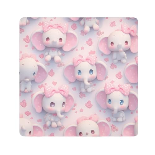 EtherSpher Kosmetiktasche mit niedlicher grauer Schleife, Elefant, Kamera-Objektivtuch, magisch, selbstklebend, Kosmetik-Organizer, Verpackung, 55 x 55 cm, für Toilettenartikel, Niedlicher grauer von EtherSpher